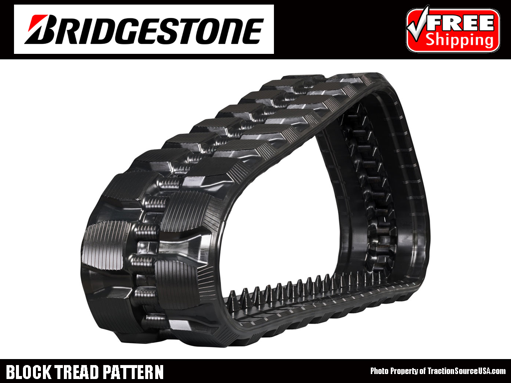 BRIDGESTONE rubber tracks 320x49x86KF Block tread — TractionSourceUSA.com