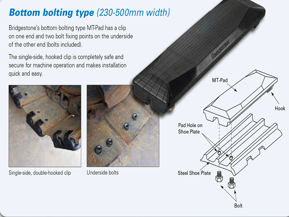 BRIDGESTONE MT Bolt On Rubber Pads