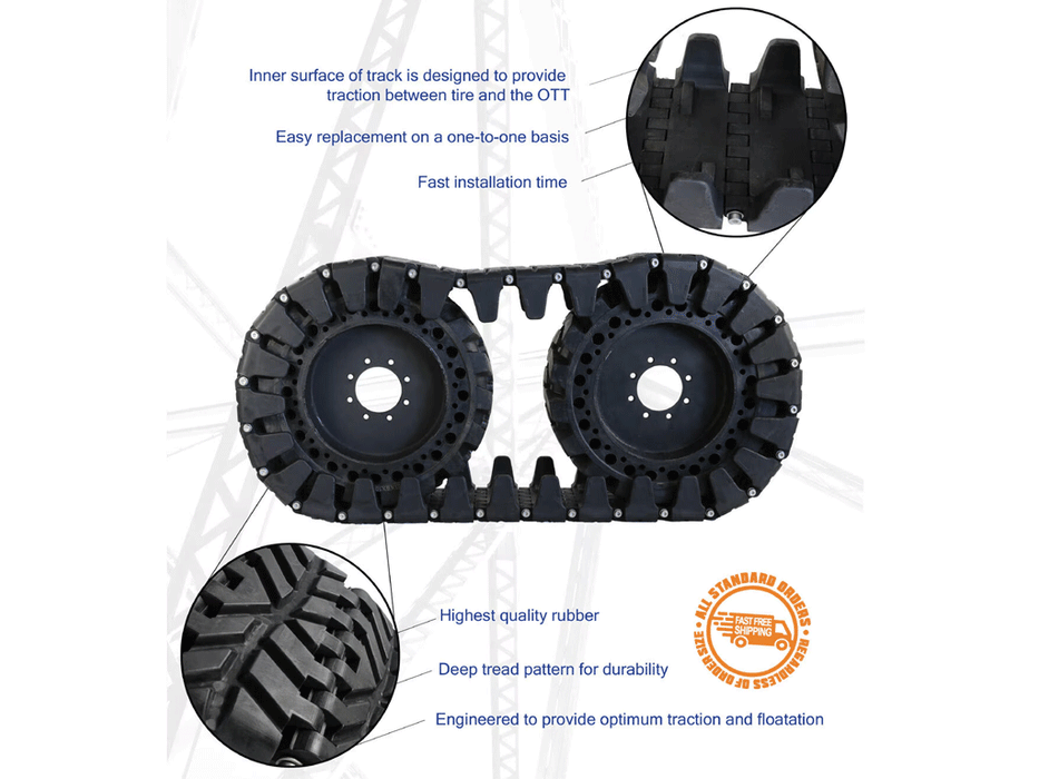 Over the Wheel and Tire Rubber Pad Assemblies for 12x16.5 tires (OTT1216)