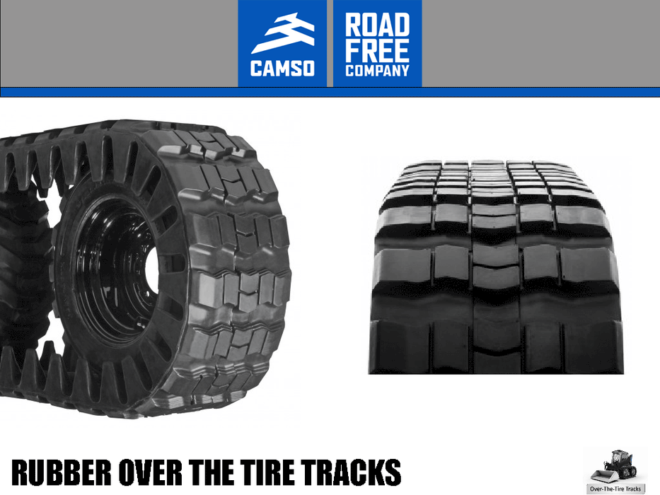 CAMSO over the tire rubber tracks for skid steers
