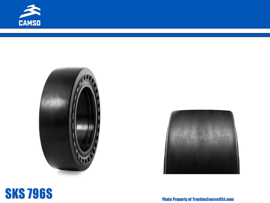 CAMSO SKS 796S Solid rubber tire and rim assembly for skid steer loader