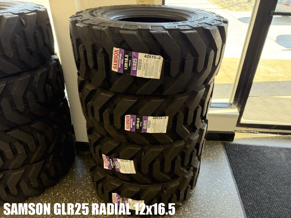 SAMSON GLR-25 radial skid steer tire 12x16.5 - Special Stock sold in sets of (4)