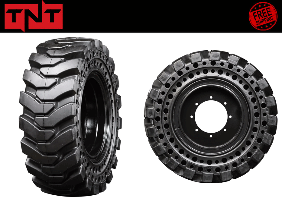 TNT HD 33X12-20 (12-16.5) Mounted Solid Tire and Rim Assemblies with larger hub