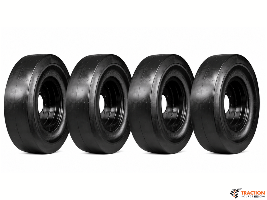TNT NON-DIRECTIONAL 33X12-20 (12-16.5) Mounted Solid Tire and Rim Assemblies with larger hub