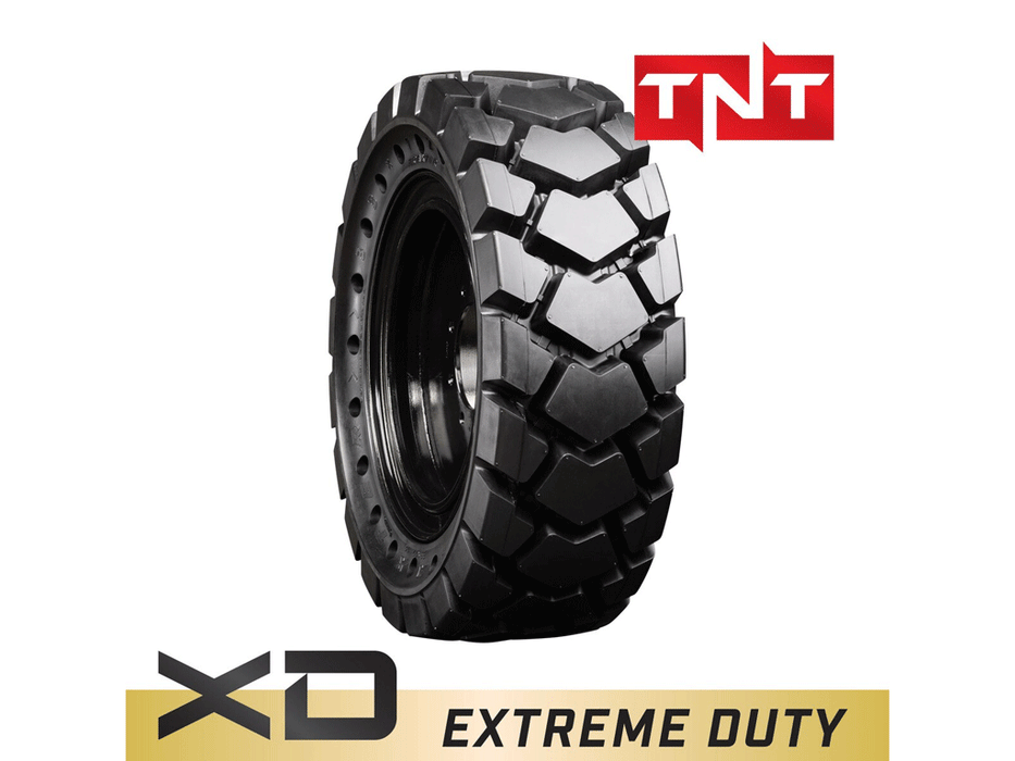 TNT 33x12-18 (12-16.5) Mounted Solid Tire and Rim Assemblies Larger Hub