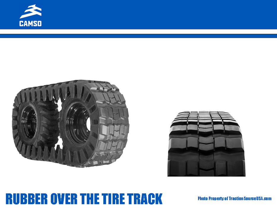 CAMSO over the tire rubber tracks for skid steers